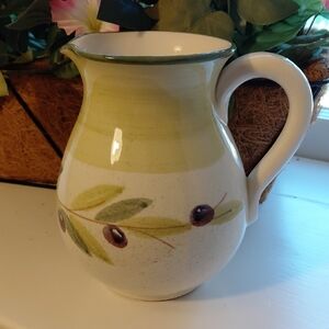 Bizirri Olive And Leaves Design Water Pitcher. Discontinued Design.